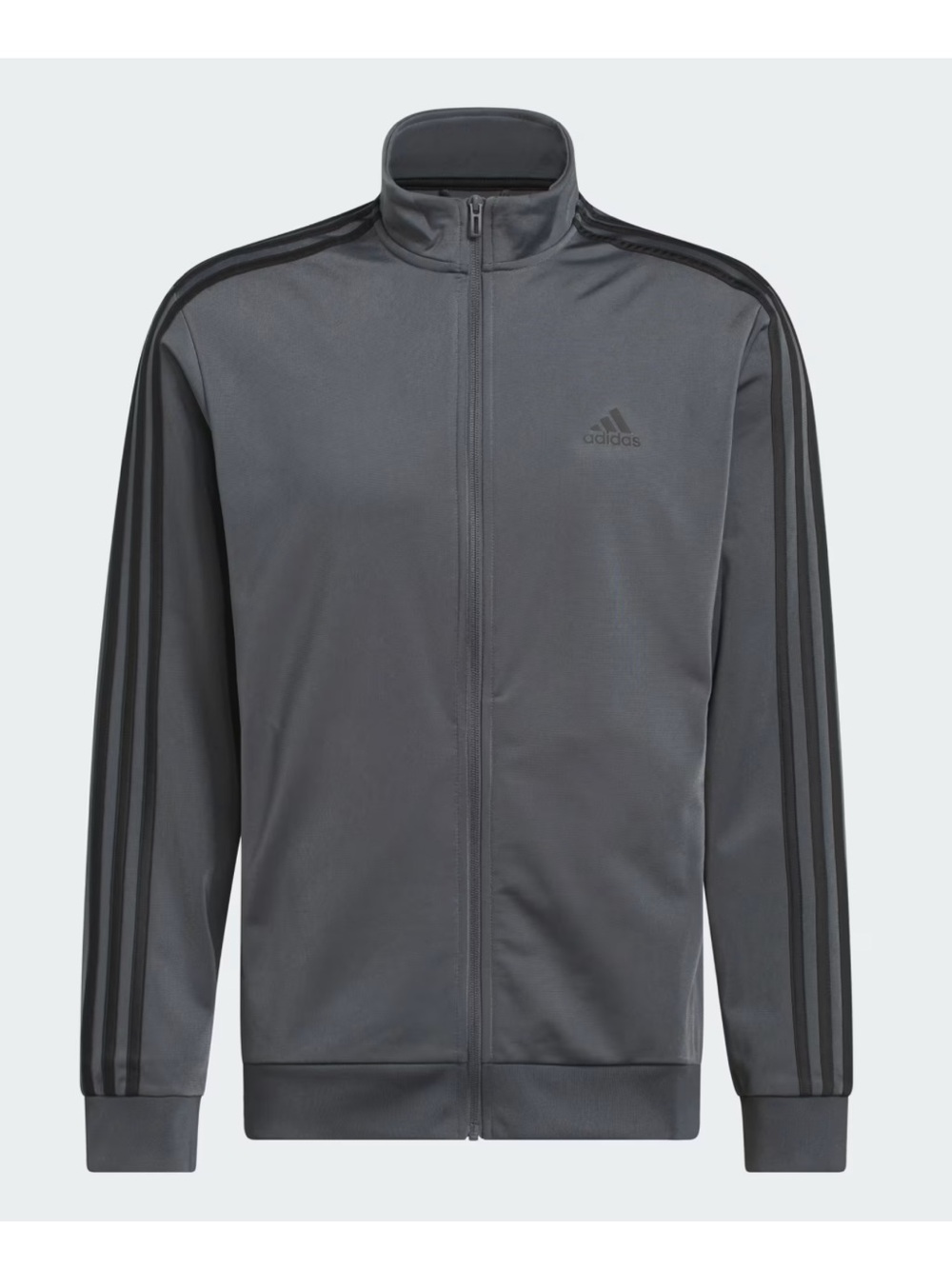 adidas Men’s Dark Gray Three-Stripe Track Jacket